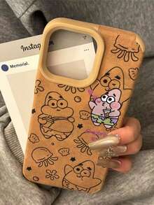 SpongeBob SquarePants 1pc Minimalist Creative Cartoon SpongeBob Octopus Painted Pattern Shockproof Phone Case, Full Coverage, Compatible With Apple 11/12/12 Pro Max/14 Pro Max/15/15 Pro/16/16 Pro Max/17/17 Air, Autumn/Winter - Multicolor - View 2