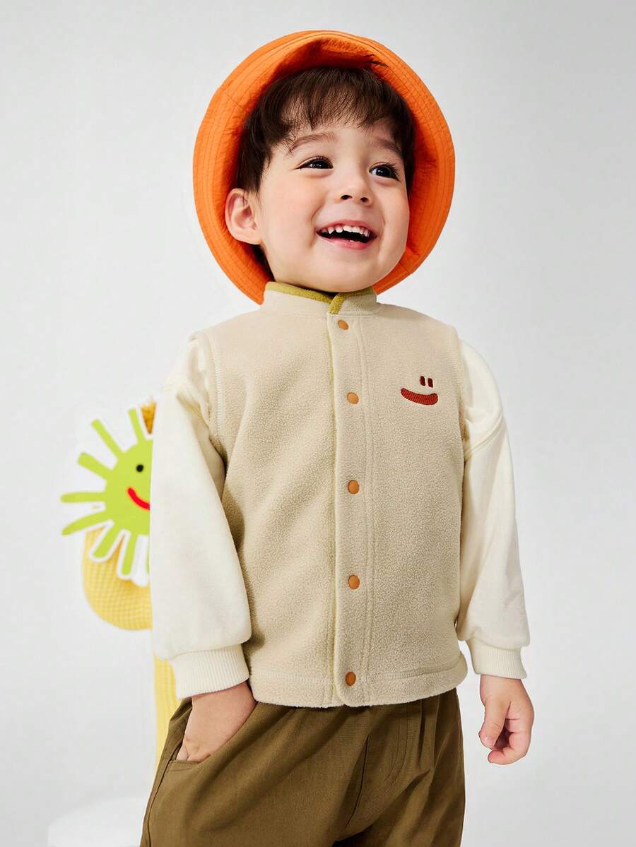 mini bala Chaleco acolchado para niños Primavera 2026, Ropa exterior ligera, cálida y cómoda - camello - Ver 1