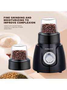 SOKANY185 Multi-Function Juicer, Pure Juice Extractor. Equipped With Grinding Cup, 2-In-1 Blending And Grinding Function. 2-Speed Adjustable Temperature Control. Suitable For Juice Extractor/Cooking Machine/Nutritional Supplement Machine/Ice Crusher/Coffee Bean Grinder. - Japan A Type Plug(100V) - View 7