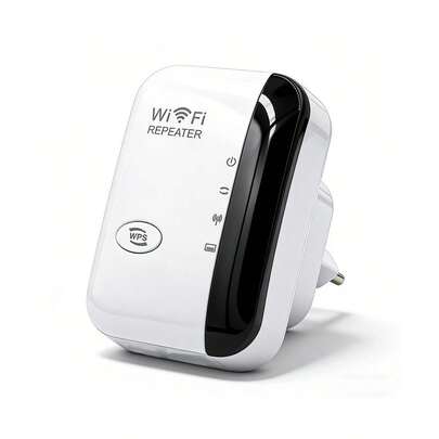Amplificador de Señal WiFi en Forma de Bollo Blanco Estándar US - Dimensiones 8x5x9.5 cm para Extensión de Cobertura en Hogar y Oficina - Ideal para Regalos de Navidad y Soporte de Conexión Estable