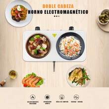 Placa calefactora doble para cocina, oficina, camping, estufa eléctrica portátil de 2000W para cocinar con temperatura ajustable y control dual hornillo de camping, acero inoxidable,Quemadores de placa caliente fáciles de limpiar, adecuada para cocina doméstica y camping - Tipo de Enchufe A USA (110-127V) - Ver 2