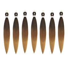 Pre Stretched Braiding Hair Ombre 16/20/26/30 Inch Synthetic Crochet Braids Hot Water Setting Professional Soft Yaki Texture Synthetic Hair Extensions - Multicolor - View 11