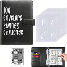 100-Day Envelope Savings Challenge Savings Plan/Planner/Budget Book, Includes 100 Pocket Loose-Leaf Inserts, Cash Budget PU Notebook Set, Back To School Essential, Thanksgiving, Christmas, Birthday, Halloween Gift Idea, Suitable For Back To School Decor, School Supplies, Savings Plan, Bi-Weekly Savings, $10,000 Savings Plan, And 2026-2027 Savings Strategy Planning - Multicolor - View 14