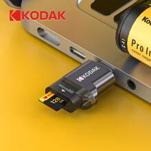 Pembaca Kartu SD Kodak, Adaptor Pembaca Kartu Pintar USB-C ke SD/Micro SD, Kompatibel dengan Aksesori PC Laptop - Hitam - View 1