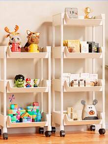 1 raft de depozitare pentru biblioteci, dulap multifuncțional independent, unitate de raft mobilă pentru living, dormitor, bucătărie, uz casnic - Multicolor - Vizualizare 3