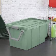 40 Gallon Wheeled Industrial Tote, Rugged Plastic Storage Bin, Latch Lid, Light Green, 2 Count - Gói Green+2 - Xem 3