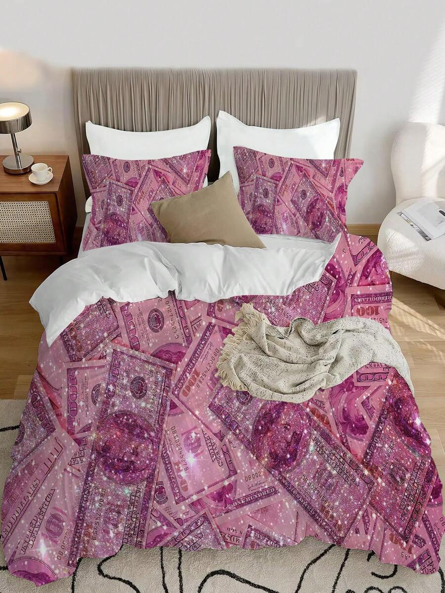 3件套被套，百元印花涤纶床上用品套装，适用于卧室、客房（1*被套+2*枕套，不含被芯）