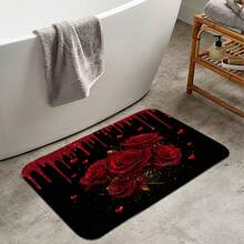 1pc/4pcs Valentine's Day Luxury Queen Style! Red Rose High Heel Shower Curtain Set, Includes 12 Hooks, Non-Slip Bath Mat, U-Shaped Toilet Seat Cover, Machine Washable, Artistic Design, Suitable For All Seasons, Valentine's Day Shower Curtain, Bathroom Decor - Multicolor - View 16
