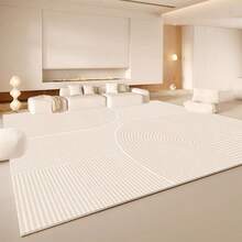 1pc High-End Modern Minimalist Style Geometric Pattern Design Luxury Area Rug, Suitable For Bedroom, Living Room, Balcony, Perfectly Matches Various Home Decor Styles - White - View 11