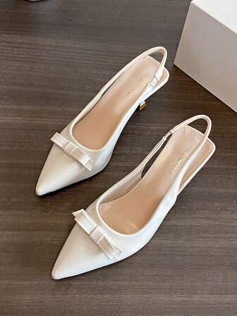 Sandales à talons hauts pour femmes, talons aiguilles élégants à bout pointu et nœud papillon. Nouvelles sandales à talons hauts à talon bottier pour le printemps/été