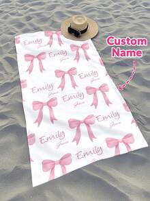 Personalized Kids Beach Towel, Summer Birthday Gift, Summer Vibe, Girls Beach Trip, Customized Beach Towel, Swimming Pool, Beach Decor