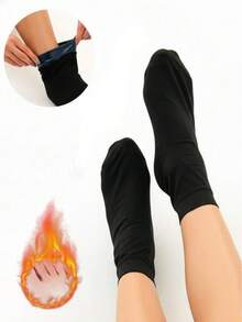 1 pièce Chaussettes de sauna hydratantes et absorbantes, aide à augmenter la transpiration des pieds, convient pour le bain de pieds, les soins des pieds, chaussettes de soins des pieds élastiques de protection, accessoires de fitness, cadeau de Noël - Multicolore - Voir 2