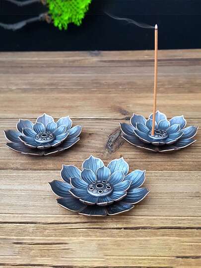 A Lotus Incense Holder Stand With A Plate For Ramadan Coils, A New Year Incense Holder, A Hollow Metal Incense Holder Made Of Alloy, A Zen Incense Holder, An Aroma Diffuser, An Incense Box, Home Decor, Room Decoration, Yoga Spa Meditation Studio
