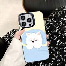 Funda de Teléfono de Perro Blanco Lindo Elegante Plateada a Prueba de Golpes para iPhone 17 16 15 14 13 12 11 Ais/Pro/Max/Plus - z3 - Ver 2