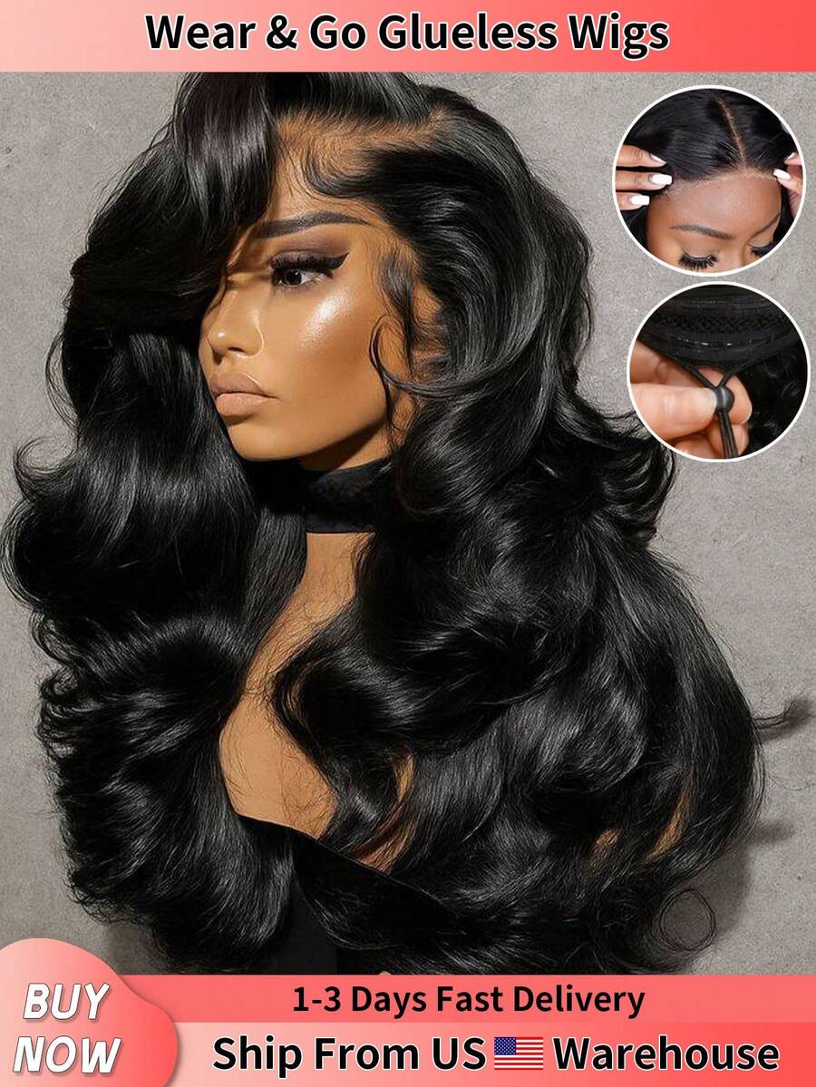 bling hair Body Wave Glueless Wig Wear And Go Glueless Wigs Pre Plucked Pre Cut 6x4 Lace Closure Glueless Wigs Human Hair 24 Inch Glueless 5x5 Wigs For Women Human Hair Invisible Strap 360 Lace Closure Wigs Human Hair 180% Density 7x5 Body Wave Pre Cut Pre Plucked Glueless Lace Front Wigs Human Hair 9x6 Body Wave Closure Wig Invisi-Drawstring Strap Wear And Go Glueless Wigs Pre Plucked Pre Cut 13x4 Body Wave Lace Front Wigs Human Hair 3S Ready To Wear For Beginners 180% Density - Natural Black - 查看 1