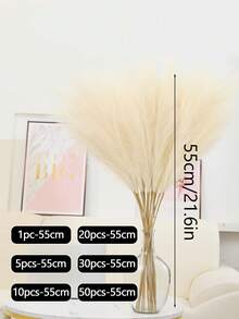 100根人造香蒲草，55厘米/97厘米，香蒲草，落地花瓶填充物，波西米亚农舍家居装饰，婚礼派对装饰，情人节，毕业礼物，秋季装饰（97厘米适用于落地花瓶，55厘米适用于桌面花瓶） - 象牙白 - 查看 13