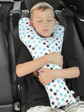 1 pièce Oreiller de cou pour siège auto pour enfants, coussin de en forme de Y pour ceinture de , épaulettes réglables, design créatif pour les longs trajets en voiture, train, avion - Polyester
