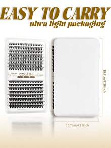 Libro de pestañas postizas de efecto alado y voluminoso, kit de 640 pestañas postizas falsas en 8/10/12/14/16 mm, ligeras y sedosas hechas a mano con puntas afiladas, imprescindible para ojos de gato, glamour, fiestas, banquetes y citas nocturnas, 20D/40D/60D/80D - Negro - Ver 9