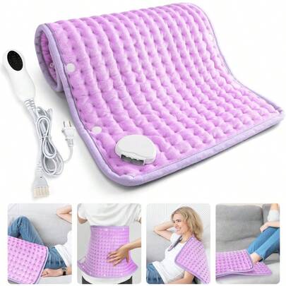 Lukovee Almohadilla Térmica Cobijas Eléctricas Compresa para Alivio de Dolores de Hombros Cu Espalda 10 Ajustes de Temperatura Almohadilla de Calefacción Rápida Auto Apagado Suave Lavable