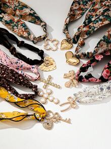1pc Fashion Heart, Cross, Flower, Ocean & Floral Pattern Scarf Necklace - Scarf Necklace - View 7