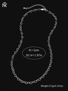 SYMFNY 1件925纯银镂空心形项链，简约锁骨链，轻盈奢华小众女士珠宝，女士首饰