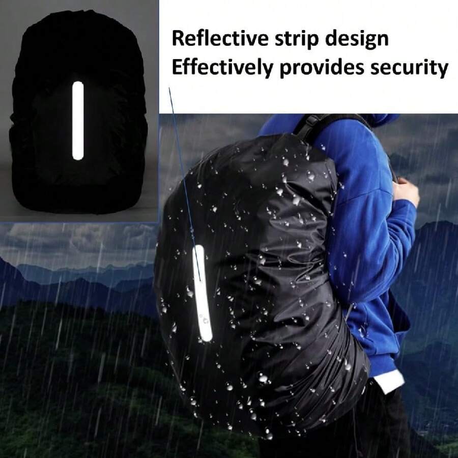 Cubierta impermeable para mochila con tiras reflectantes de | Cubierta antipolvo y antirrobo para mochila, adecuada para senderismo, camping, ciclismo, viajes - Multicolor - Ver 1