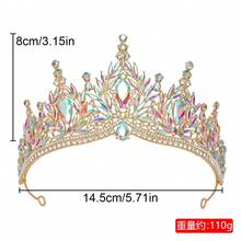 1 chiếc vương miện công chúa hợp kim thời trang, thanh lịch, thích hợp cho phụ nữ dự đám cưới, tiệc tùng, biểu diễn, mùa hè, bãi biển, lễ hội, sinh nhật. - Nhiều màu - Xem 2