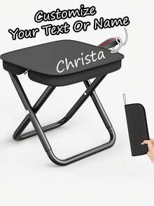 Customizable Folding Chair With Personalized Name. 2-In-1 Heavy-Duty Folding Camping Chair, Adult Size - Portable Compact Outdoor Chair, Supporting Up To 200 Kg/440 Lbs, Lightweight And Sturdy Frame, Easy To Assemble And Fold