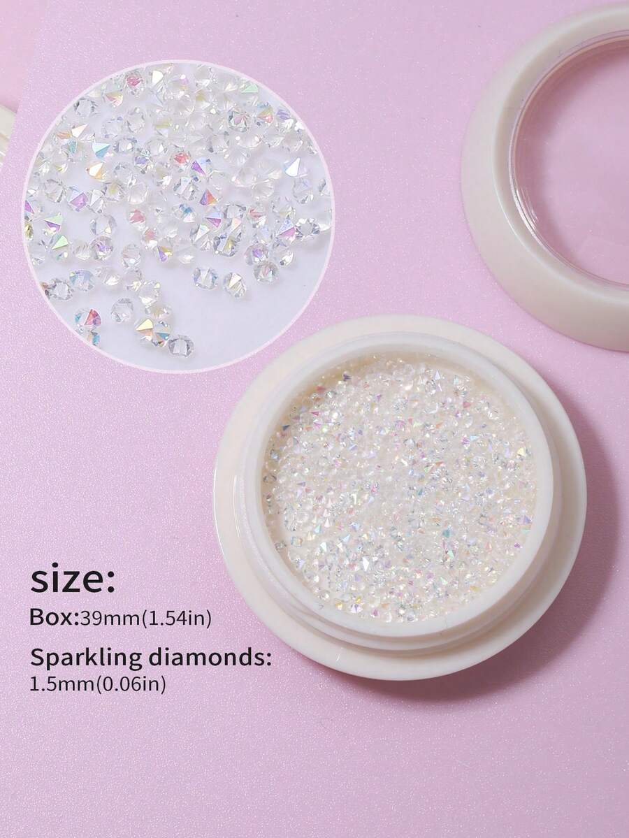 Nail Art Sparkling Micro-Diamond Fairy Beads, Nail Rhinestone Decorations With Transparent Micro-Diamonds Nails - Multicolor - View 1