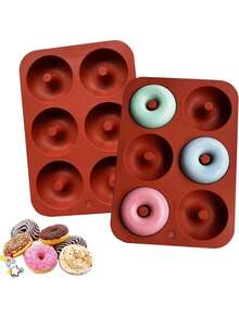 3件/1件 6/8/18孔硅胶蛋糕模具，巧克力甜甜圈烘焙模具 - 不粘耐热烤盘，适合所有烘焙爱好者，家庭烘焙 - 专业烘焙 - 烘焙模具，自制美味佳肴，适用于家庭和餐厅，绝佳之选