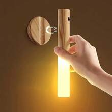 Lâmpada Bastão LED com Sensor de Movimento Recarregável Automática - Bege - Visão 1