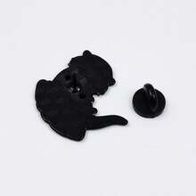 水獭手捧爱心、猫头鹰和黄鸭胸针套装，个性化时尚珐琅徽章，服装和包包时尚配饰 - 彩色 - 查看 12