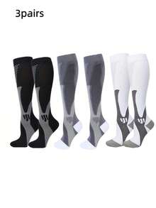 6 đôi tất nén thoáng khí, kháng mùi, thấm hút ẩm có họa tiết hình học, chất liệu nylon pha sọc hai bên, dành cho cả nam và nữ, mềm mại và thoải mái, thích hợp cho chạy bộ, du lịch, đi bộ đường dài, mọi mùa - Nhiều màu - Xem 15