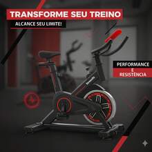 Pratito Exercise Bike For Cardio And Weight Training, 6kg Inertia, With Base, Black And Red Color, Sevenfit Brand - Black - View 4