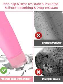 1pc Silicone Cup Sleeve, Insulated Anti-Slip Protective Cover, Fits Thermal Mugs, Compatible With Stanley Cups, Silicone Sleeve, Raised Anti-Slip Protective Cover, Prevents Thermal Mug From Falling - Multicolor - View 8