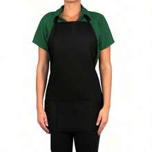 Unisex Black Apron: Adjustable, Waterproof, 3-Pocket | For Cooking, Grilling & Chefs - 黑色 - 查看 5