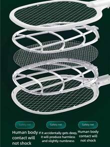 300mAh Rechargeable Electric Fly Swatter, 2-In-1 Fly Zapper With USB Charging, Handheld Design - Multicolor - View 7