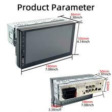 7 Inch 1 Din Car Radio MP5 Multimedia Player Touch Screen FM ISO Power Aux Input Bluetooth USB Mirror Link Universal - A - 查看 7