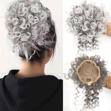 合成纤维材质卷发假发。佩戴方便。适合女性在各种场合佩戴，例如日常使用。 - 彩色 - 查看 10