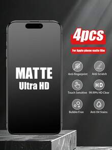 4 件兼容 16e/16/15/14/13/12/11 Pro Max/XR/X/XS Max/7/8 Plus 系列，6.1 英寸磨砂屏幕保护膜，防眩光防刮钢化玻璃膜，全覆盖，光滑灵敏触感，适合作为生日、家人、朋友的礼物，手机屏幕保护膜，手机配件屏幕保护必需品，适用于日常防护、办公室、家庭防水防震防摔防刮 - 無色 - 查看 36