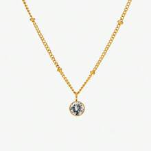 1 Pc 12 - Month Birthstone Pendant Necklace, Dainty Versatile Stylish Sleek Delicate Modern Classic Personalized Bold Accessory, Light Luxury, Fashionable, Suitable For Daily Wear, Work, Party, Wedding, Vacation, Music Festival, Dinner - 2月暗紅色 - 查看 4