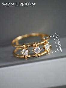 1 PC Glamorous Cubic Zirconia Ring For Women Wedding Engagement Valentine's Day Party Gift - 1# - View 6