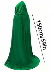 Capa de fantasia para festa de carnaval (1 peça), ideal para cosplay de Ceifador, perfeita para baile de máscaras, traje e adereço para apresentações de vampiros e magos. - Verde - Ver 7