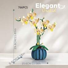 700+片兰花积木套装，3D兰花积木模型拼装，逼真兰花积木玩具，创意兰花积木花束，创意花卉兰花积木套装，DIY减压积木手工玩具，家居装饰摆件节日创意礼物 - 蘭花積木拼裝玩具 - 查看 10