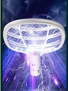 300mAh Rechargeable Electric Fly Swatter, 2-In-1 Fly Zapper With USB Charging, Handheld Design - Multicolor - View 5