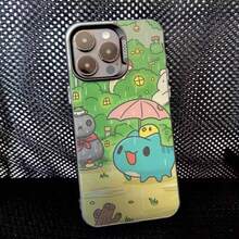 Funda de Teléfono Cute B-Bugcat Capoo para 17,16,15,14,13,12,11,Pro,Max,Plus Anti Caída Negra Mate Dura - Z4 - Ver 4
