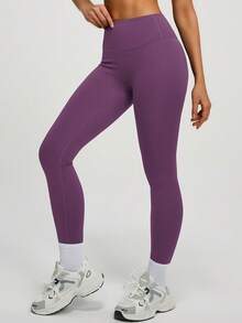 Soyun Bộ liền thân và quần legging không đường may dành cho nữ, không có đường may khó chịu, có túi sau, phù hợp cho thể thao, yoga, tập gym và các dịp khác. - Màu tím - Xem 13