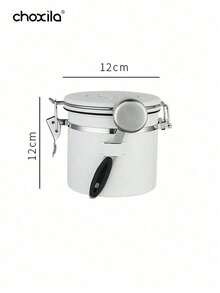 choxila 1pc 1.2L/1.5L/1.8L Creamy-White Coffee Container, Coffee Bean Jar, Airtight Coffee & Tea Storage Jar, Stainless Steel Kitchen Food Storage Container With Date Tracker And Scoop, Coffee Accessories For Ground Coffee, Coffee Beans, Tea, Sugar, Flour And Cereal