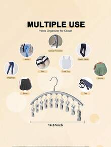 1 chiếc móc treo quần, kẹp khăn, móc treo quần áo và giá đa năng bằng thép không gỉ. - Nhiều màu - Xem 7