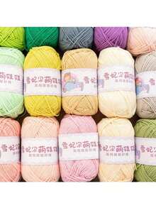 40-50g/Set 4ply Milk Cotton(80%) Knitting Yarn Needlework Dyed Lanas For Crochet Craft Sweater Hat Dolls At Low Price - Rosa - Ver 4